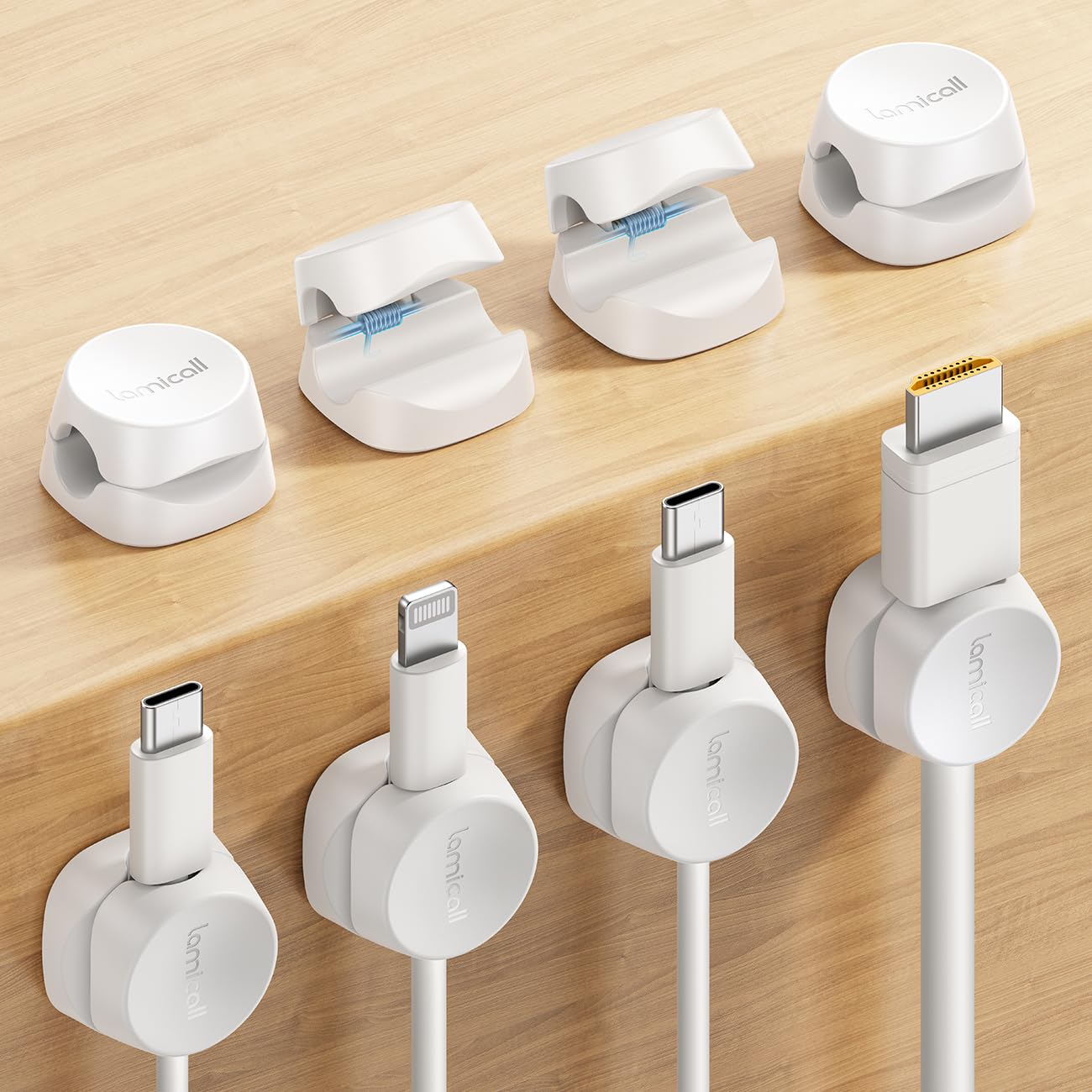 Foto 1 | Organizador De Cables Lamicall, Paquete De 8 Clips De Gestión De Cables Con Resorte - Venta Internacional.