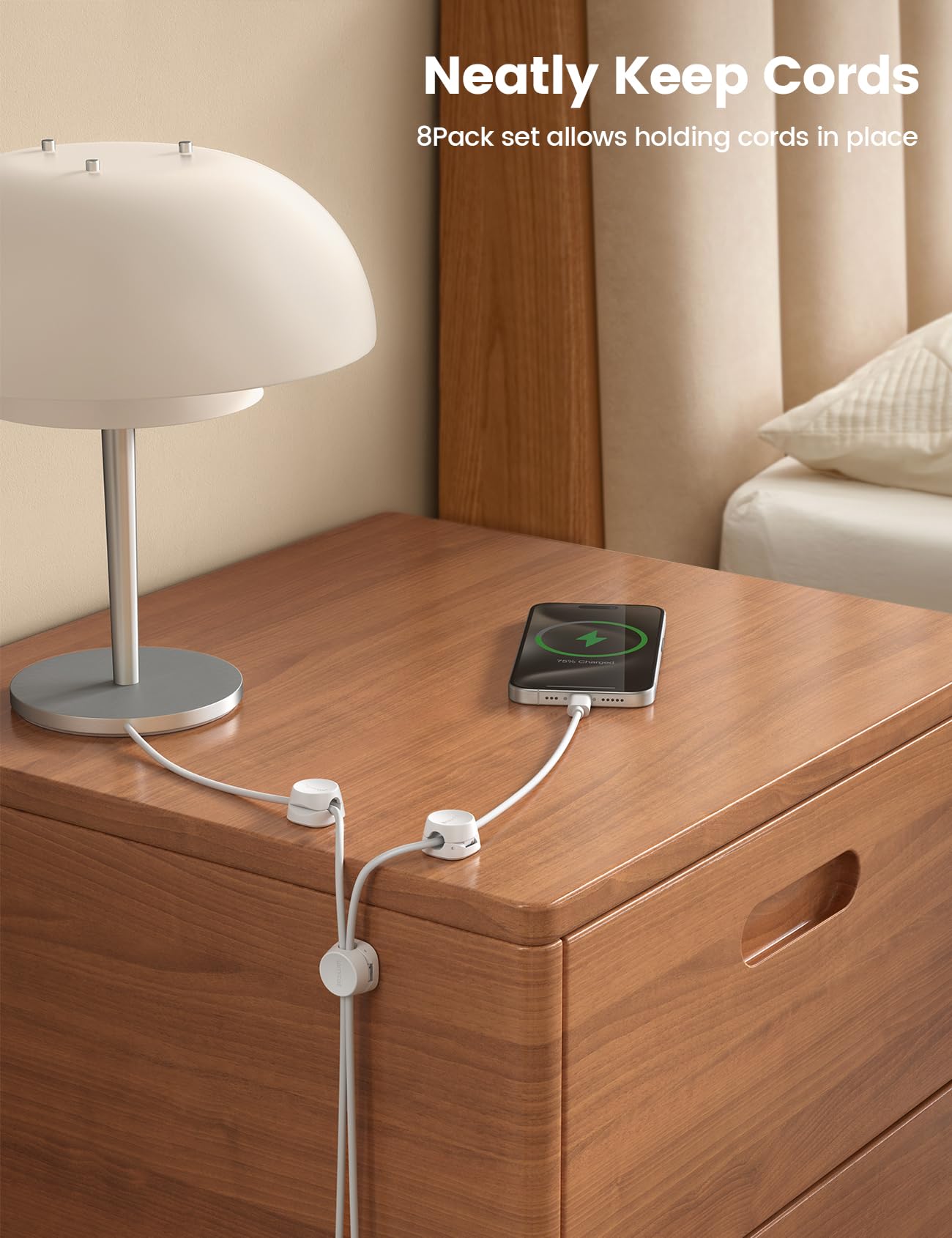 Foto 4 pulgar | Organizador De Cables Lamicall, Paquete De 8 Clips De Gestión De Cables Con Resorte - Venta Internacional.