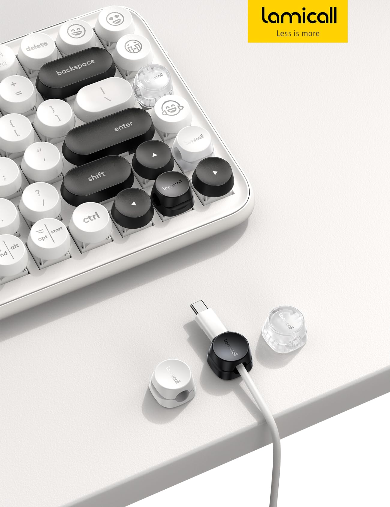 Foto 7 | Organizador De Cables Lamicall, Paquete De 8 Clips De Gestión De Cables Con Resorte - Venta Internacional.