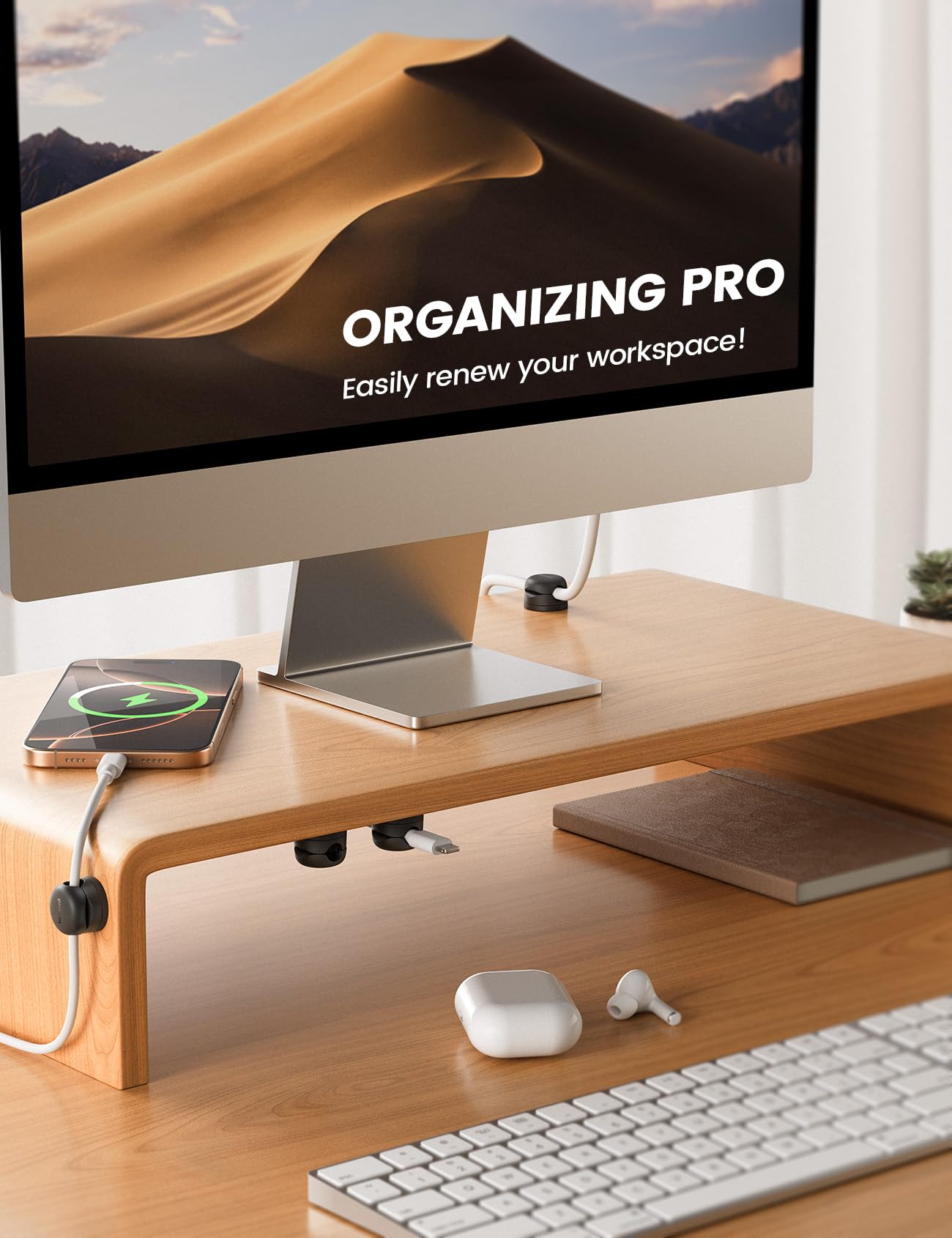 Foto 3 | Organizador De Cables Giratorio Lamicall, Paquete De 12 Unidades, Para Escritorio Y Oficina - Venta Internacional.