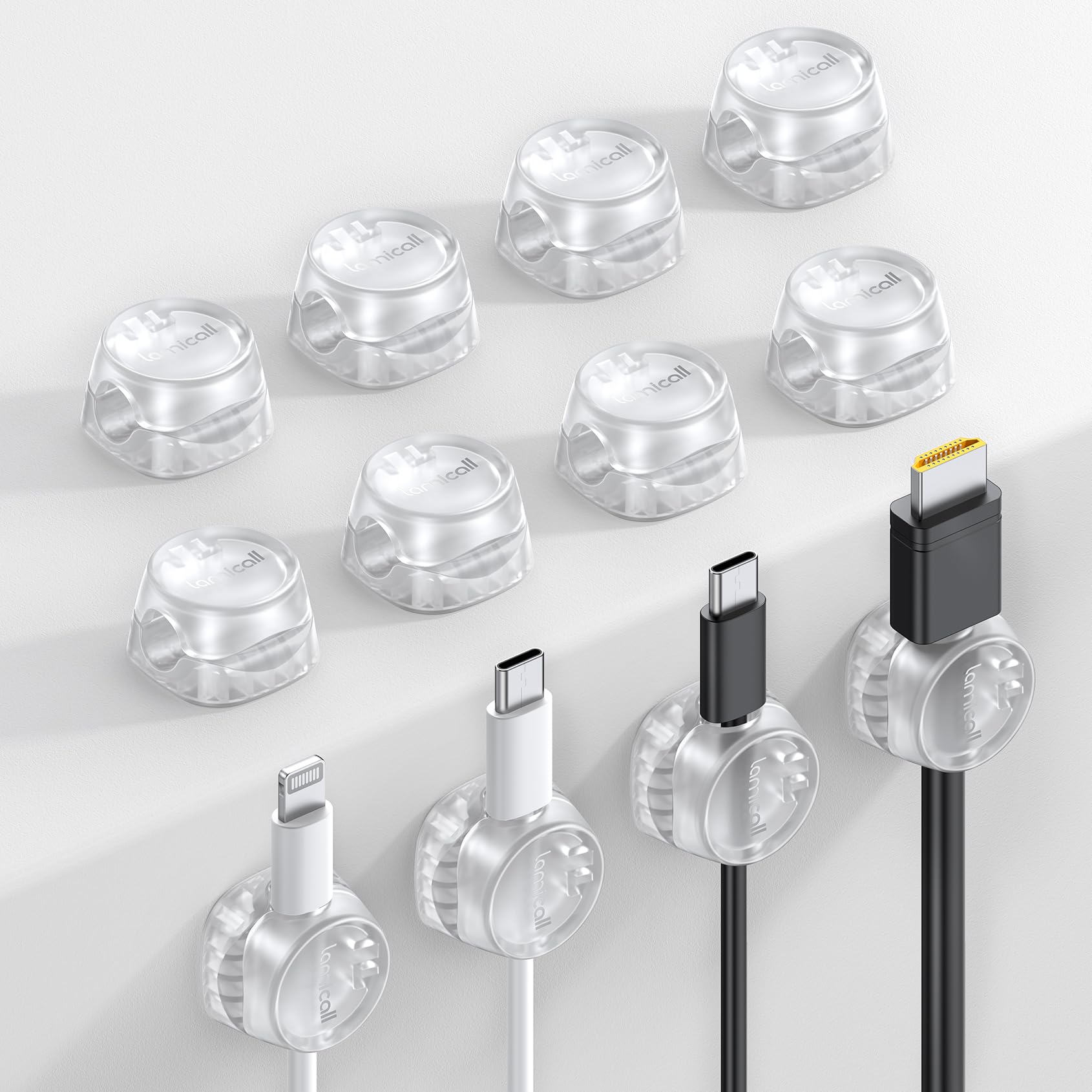 Foto 2 pulgar | Cord Organizer, Clips Para Sujetacables Lamicall Spring, Paquete De 12 - Venta Internacional.
