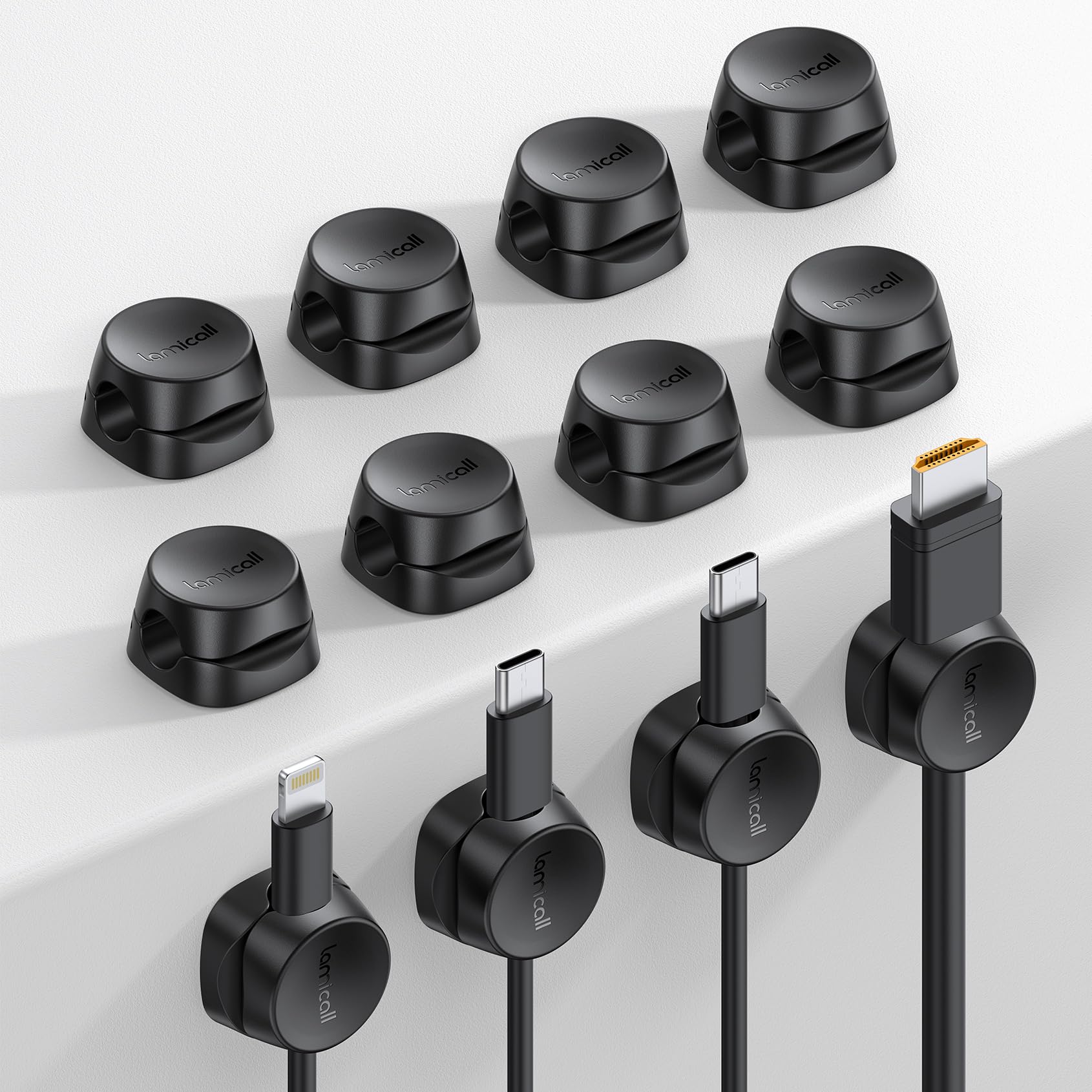 Foto 2 pulgar | Organizador De Cables Con Clips De Resorte Lamicall Para Escritorio, Paquete De 12 - Venta Internacional.