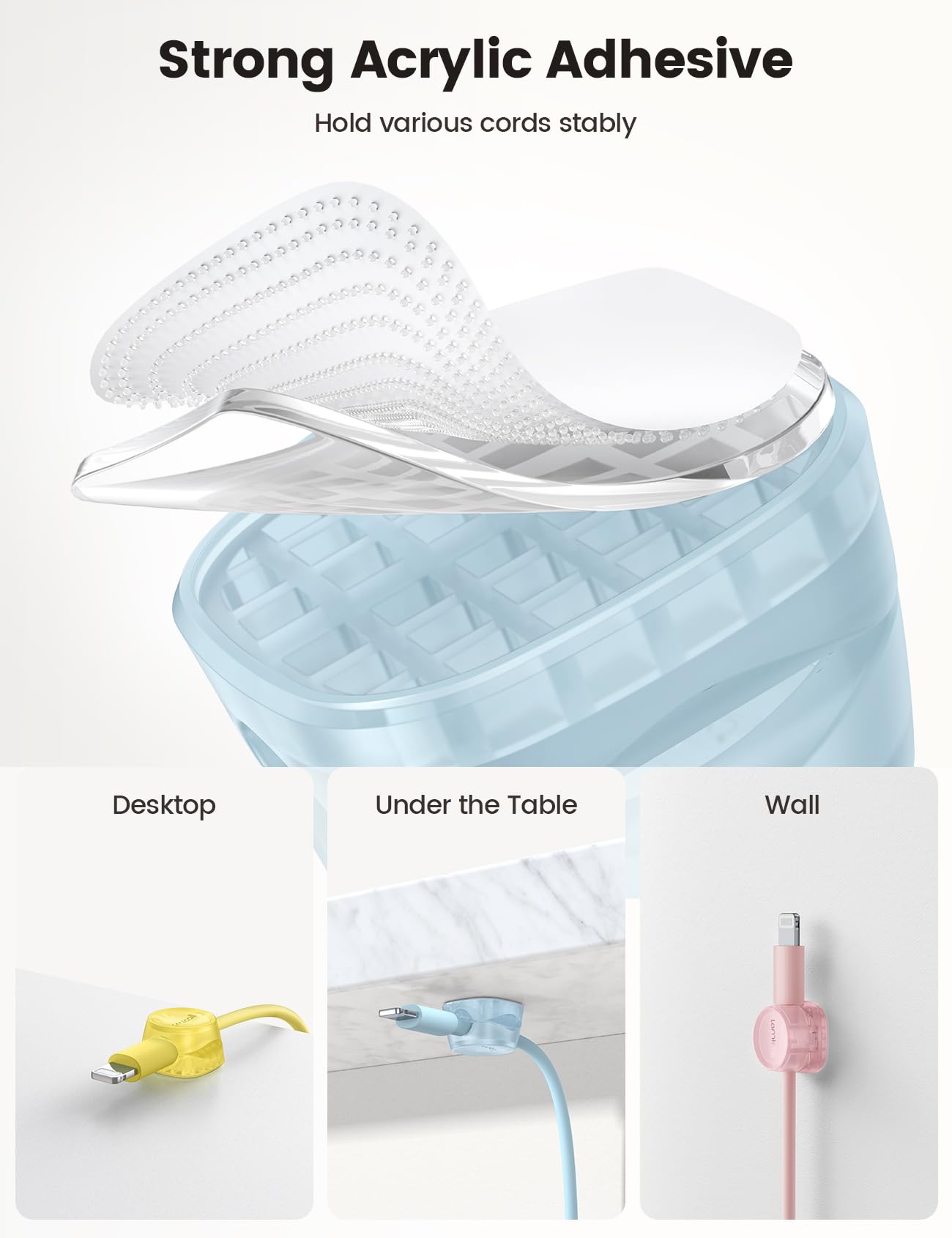 Foto 5 pulgar | Cord Organizer, Clips Para Sujetacables Lamicall Spring, Paquete De 6 - Venta Internacional.