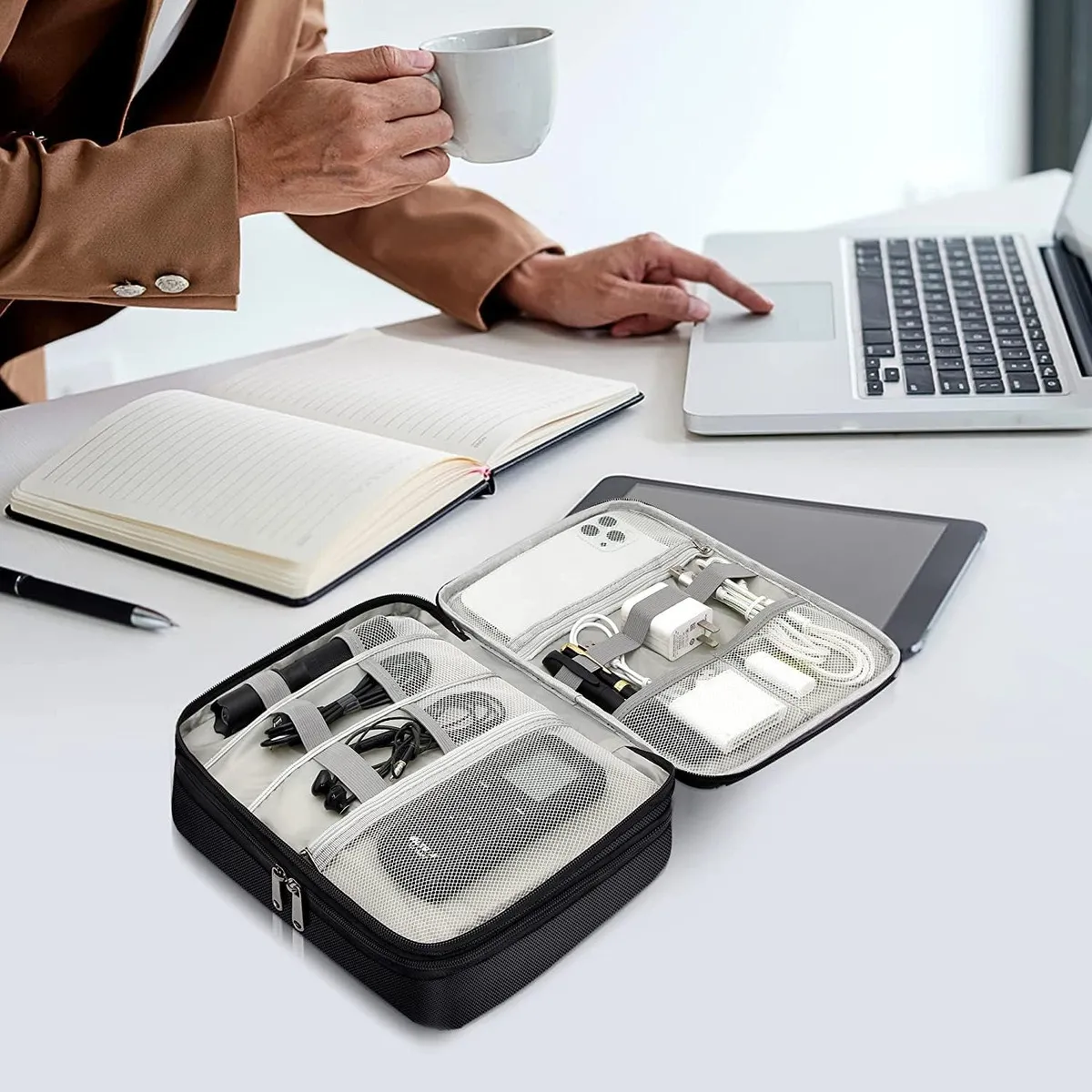 Foto 3 pulgar | Organizador Portátil Para Electrónicos 2pcs Eo Safe Imports Esi-20095 Negro