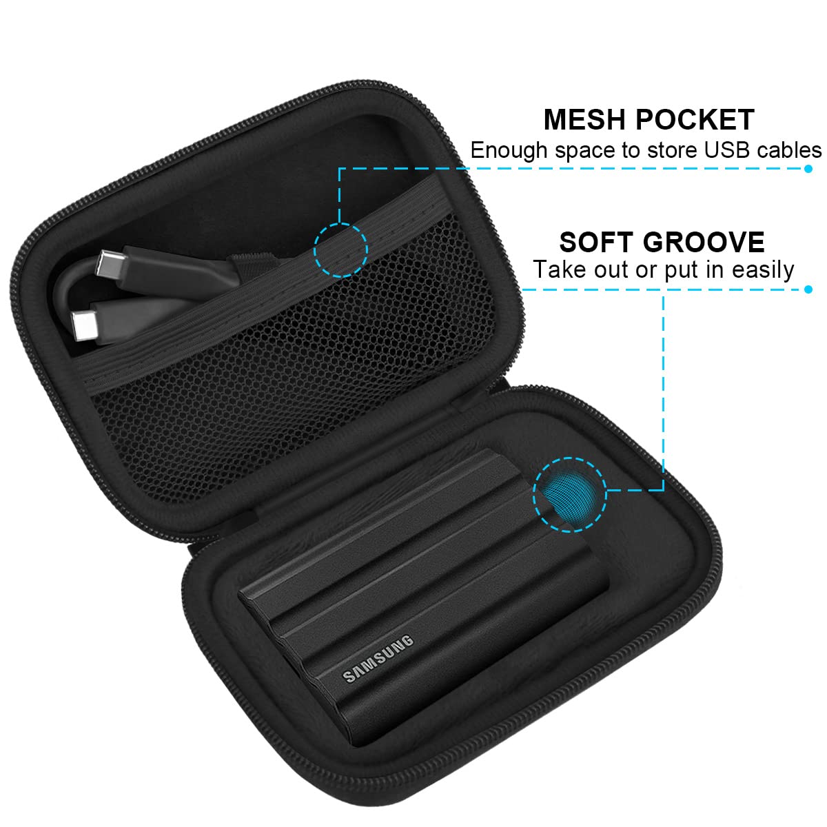 Foto 5 pulgar | Funda De Transporte Lacdo Para Samsung T7 Shield/t7/t7 Touch Ssd - Venta Internacional.