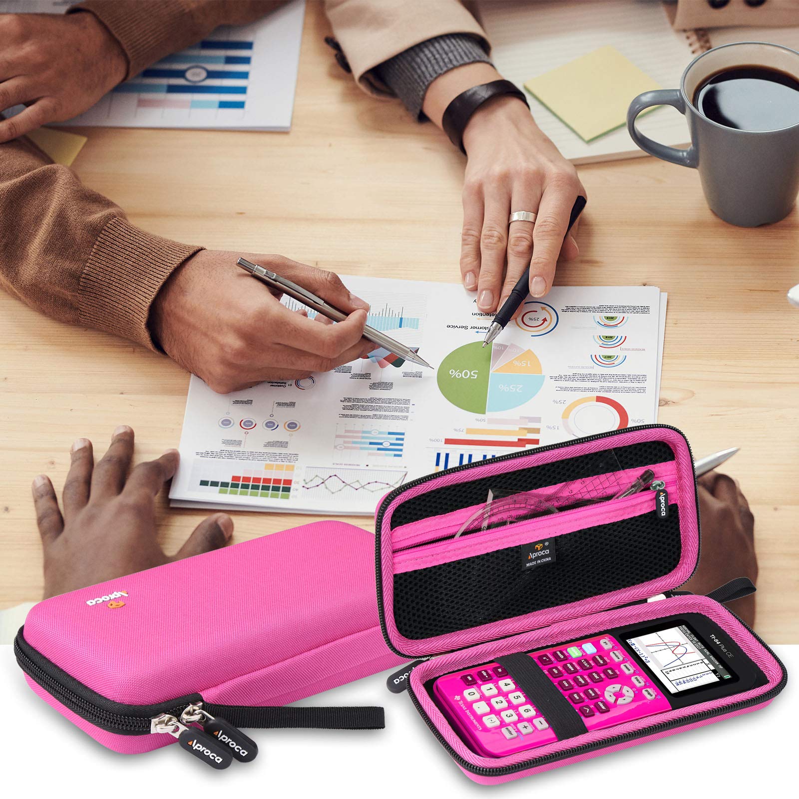 Foto 5 pulgar | Estuche De Almacenamiento Aproca Para Texas Instruments Ti-84 Plus Ce Rosa - Venta Internacional.