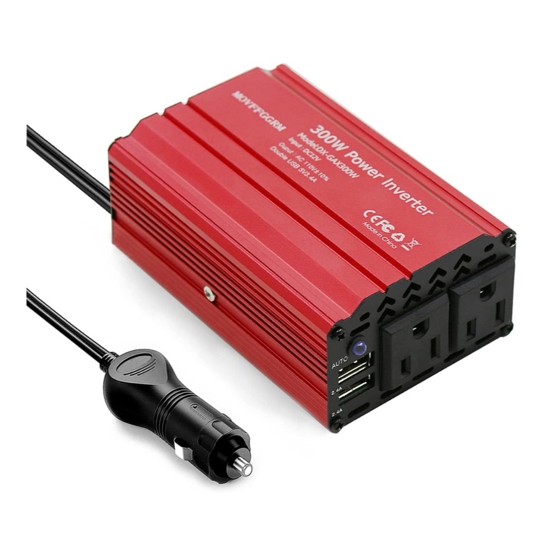 Inversor De Corriente De 300 W 12v A 110v Inversor De Coche 2 Puertos Usb Y 1 Toma De Corriente