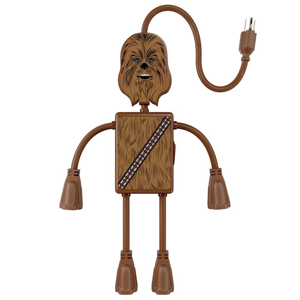 Foto 2 pulgar | Multicontactos De 4 Salidas Flexibles Con Figura De Star Wars Modelo Chewbaca