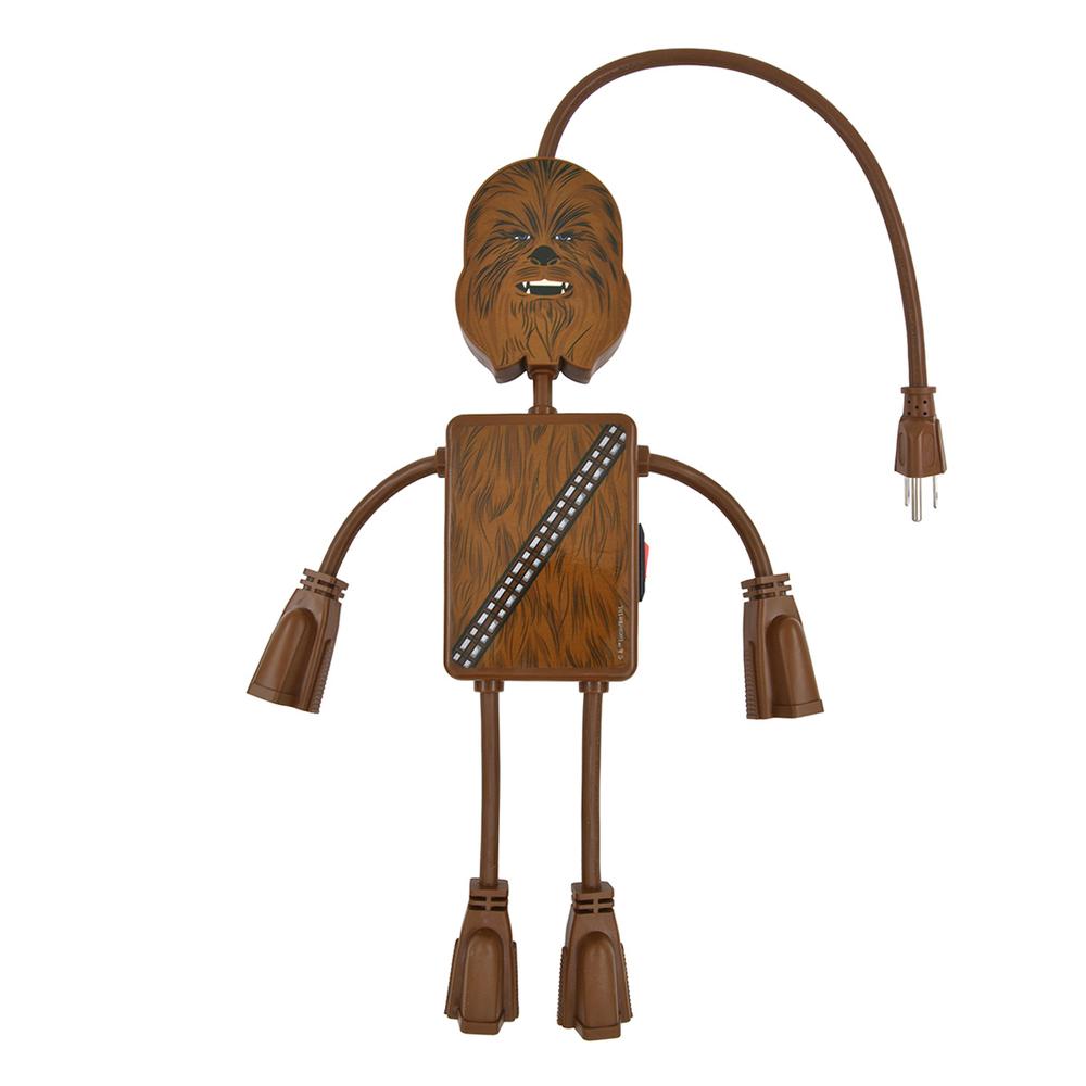 Foto 4 pulgar | Multicontactos De 4 Salidas Flexibles Con Figura De Star Wars Modelo Chewbaca
