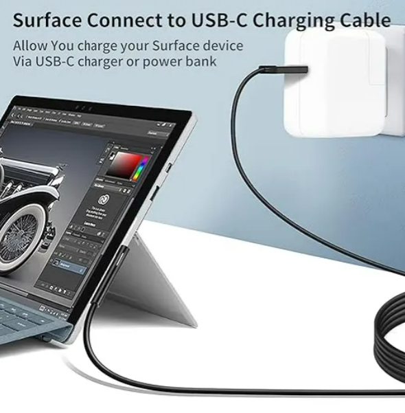 Foto 3 pulgar | Cable De Carga Xtellar Usb-c De 65w/45w  Optimizado Para Surface Pro 7/6/5/4  2 Metros De Conexión Duradera