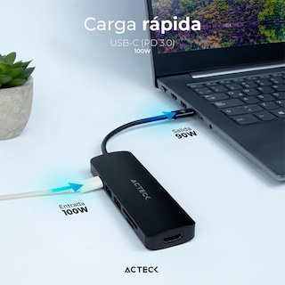 Foto 4 | Hub Gate 6 Dh660 Acteck Multipuerto 6 en 1 USB-c HDMI 4K SD 2.0 Ac-934619 color Negro