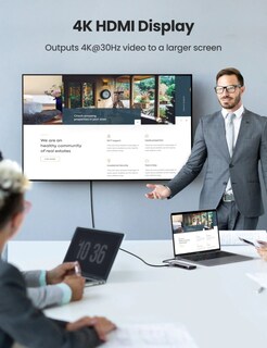 Foto 3 | Hub 9 en 1 USB-C Ugreen 40873 color Gris HDMI VGA RJ45 USB 3.0 SD/TF 100 W Pd