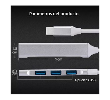 Foto 2 | Adaptador Multi-puerto Delgado De 4 Puertos Usb 3.0