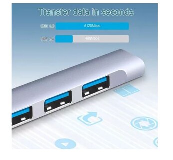 Foto 3 | Adaptador Multi-puerto Delgado De 4 Puertos Usb 3.0