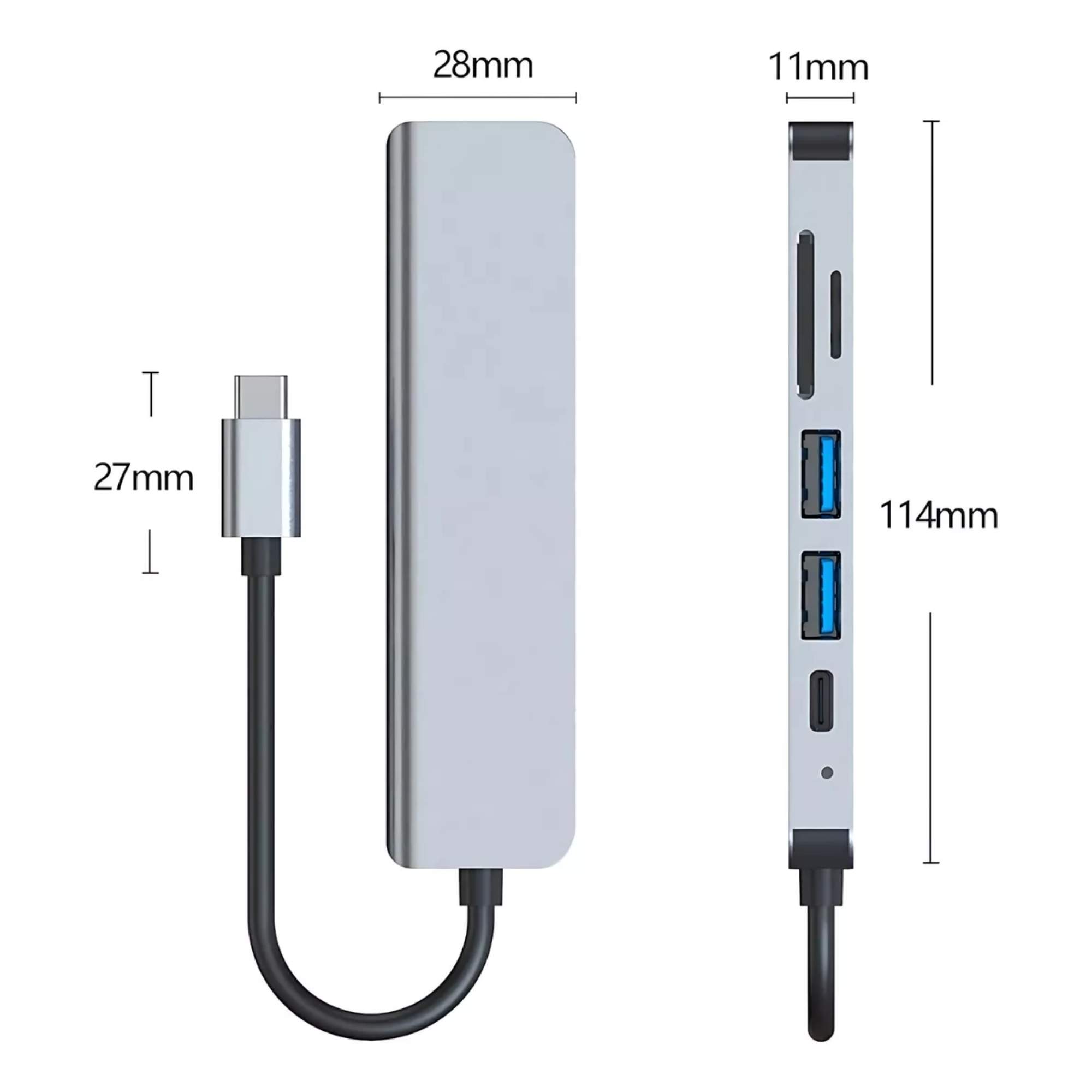 Foto 6 | 6 en 1 USB Hub Adaptador SD PD Tipo C HDMI 4K para Mac iPad
