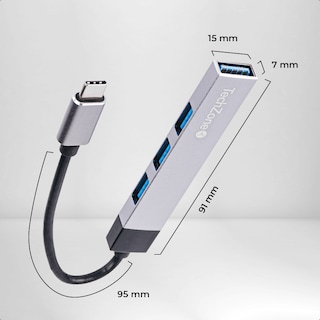 Foto 4 | Hub Usb Tipo C Con 4 Puertos Usb 3.0 De Alta Velocidad
