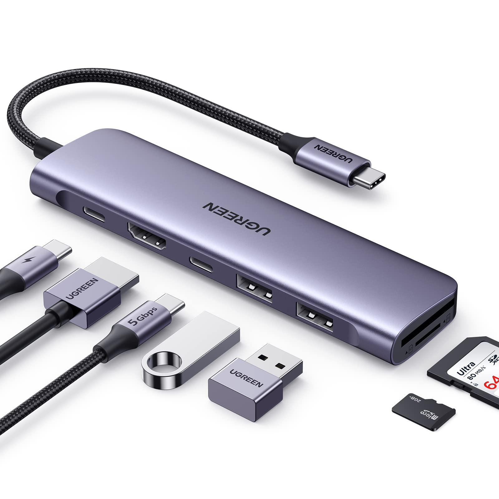 Hub USB-C Ugreen Revodok 1071 7 en 1 con 4K HDMI 100 W Pd - Venta Internacional