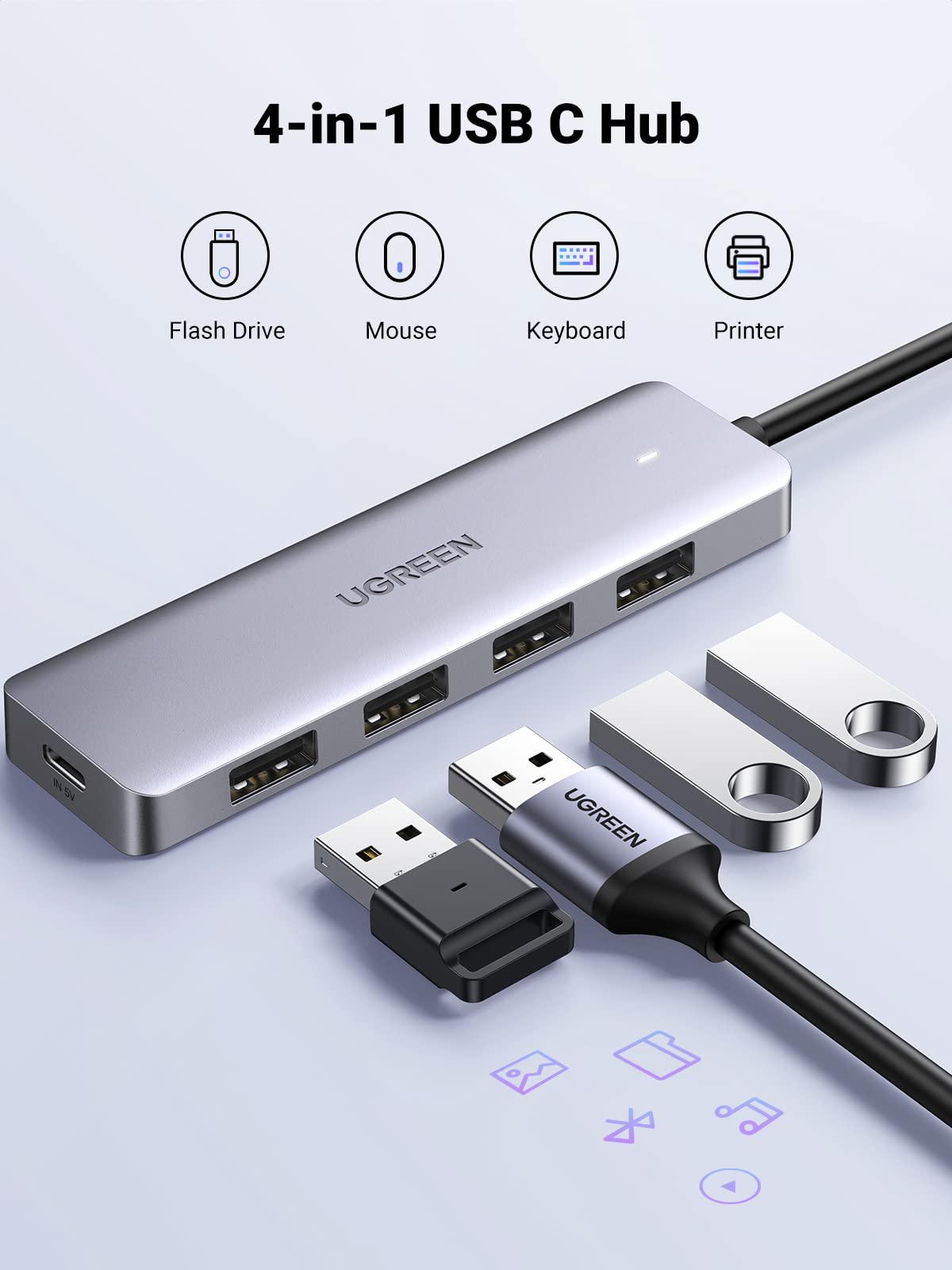 Foto 4 pulgar | Hub USB-C Ugreen de 4 Puertos USB 3.0 para Portátil MacBook Pro - Venta Internacional