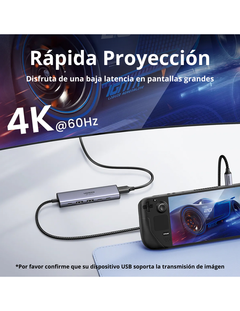 Foto 6 pulgar | Hub 6 En 1 Ugreen Usb-c A 1 Hdmi, 2 Usb A, 3 Usb C 4k Carga Rápida