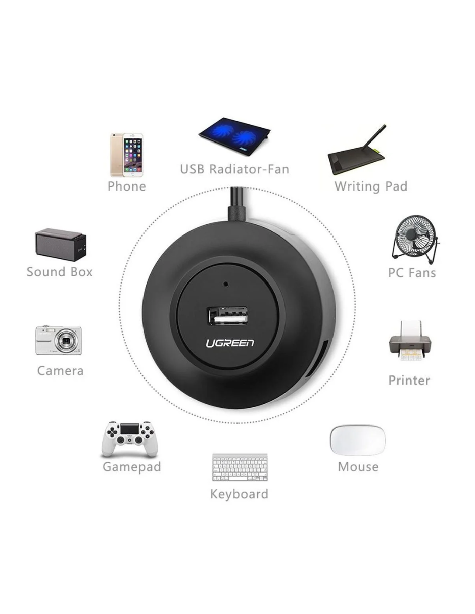 Foto 5 pulgar | Hub 4 En 1 Ugreen Cr106 Usb-a A Usb-a 480 Mbps Color Negro