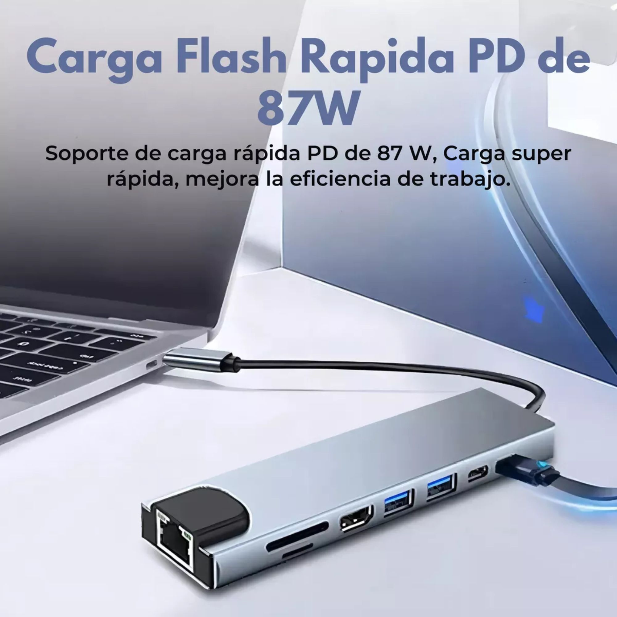 Foto 4 | Adaptador tipo C Mr. Gadgets Ethernet Hdmi Usb Sd Rj45