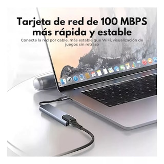 Foto 5 | Adaptador tipo C Mr. Gadgets Ethernet Hdmi Usb Sd Rj45