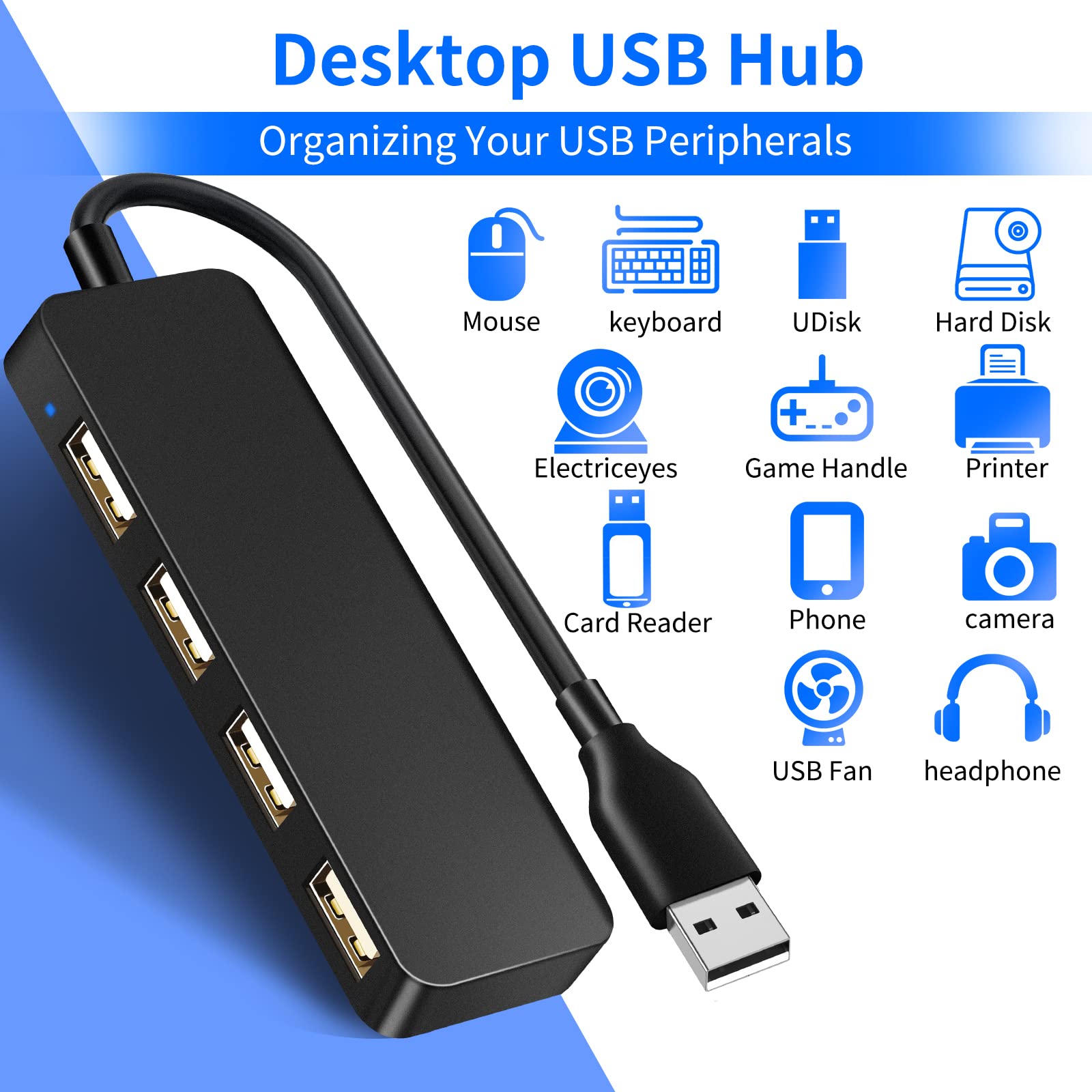 Foto 4 pulgar | Adaptador USB Hub Herfair de 4 Puertos - Venta Internacional