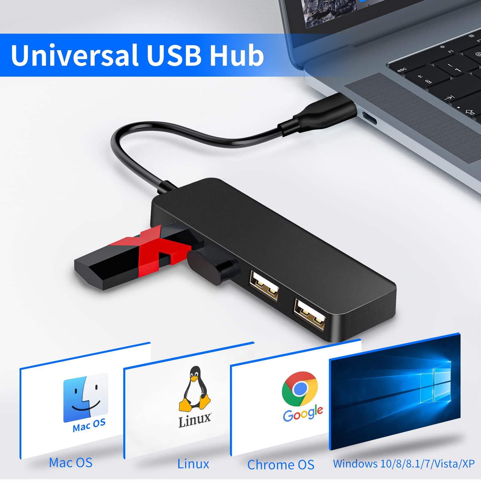 Foto 7 pulgar | Adaptador USB Hub Herfair de 4 Puertos - Venta Internacional