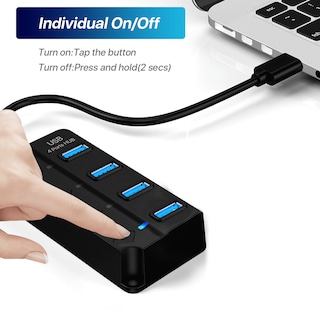 Foto 2 | Hub Usb 3.0 De 4 Puertos Con Conmutador Independiente Para Ordenadores Portátiles - Venta Internacional.