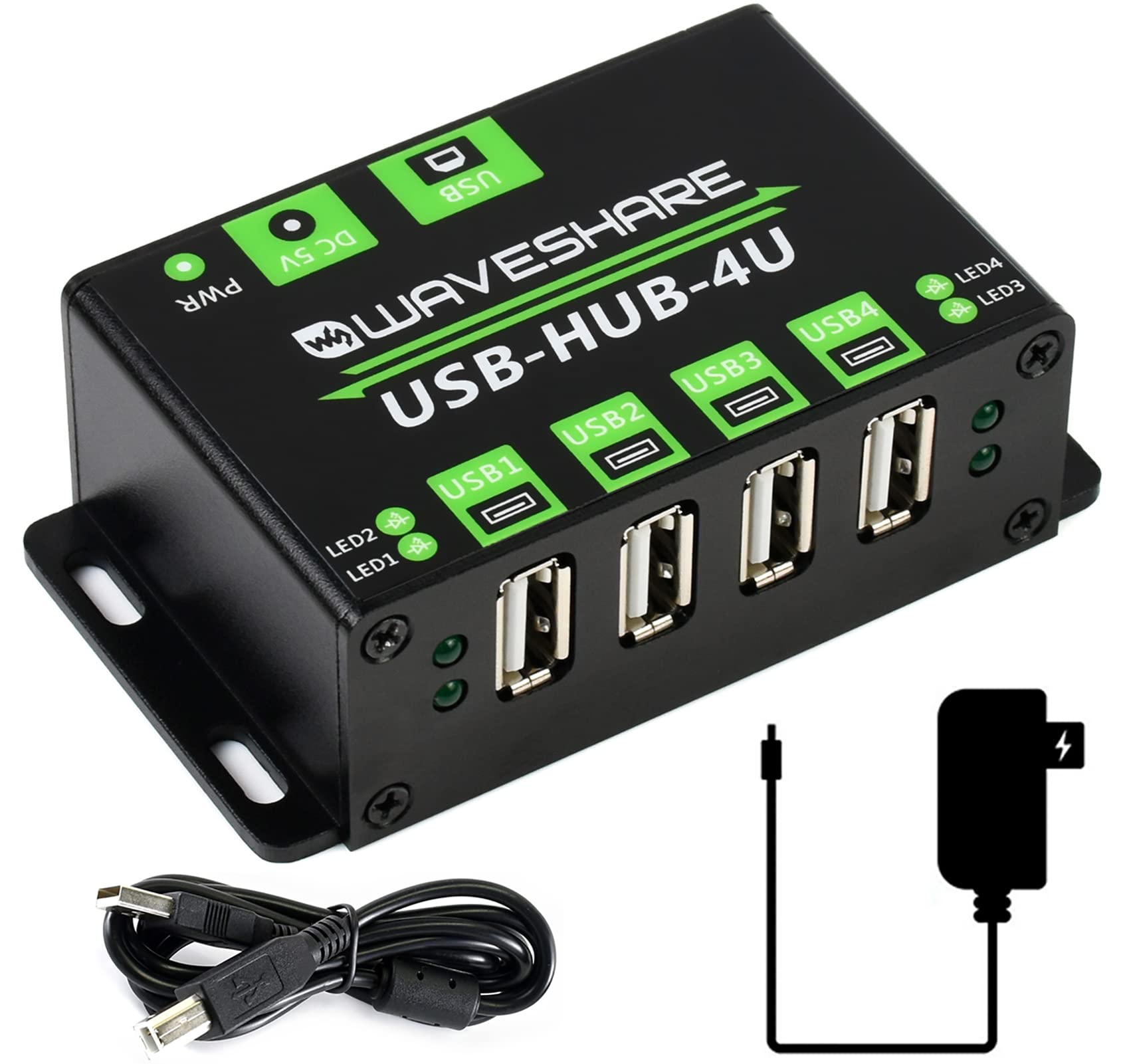 Foto 2 pulgar | Hub Usb Waveshare De Grado Industrial Que Se Extiende 4 Veces Más Puertos Usb 2.0 - Venta Internacional.