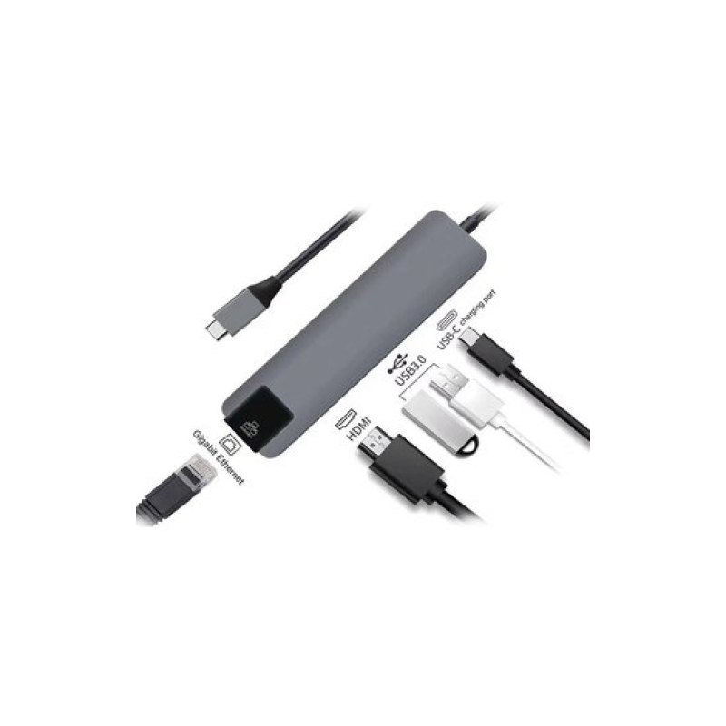 Foto 1 | Hub Ethernet Usb-c 5 En 1 Con Puerto Hdmi 4k Y Puerto Gigabit Rj45 - Venta Internacional.
