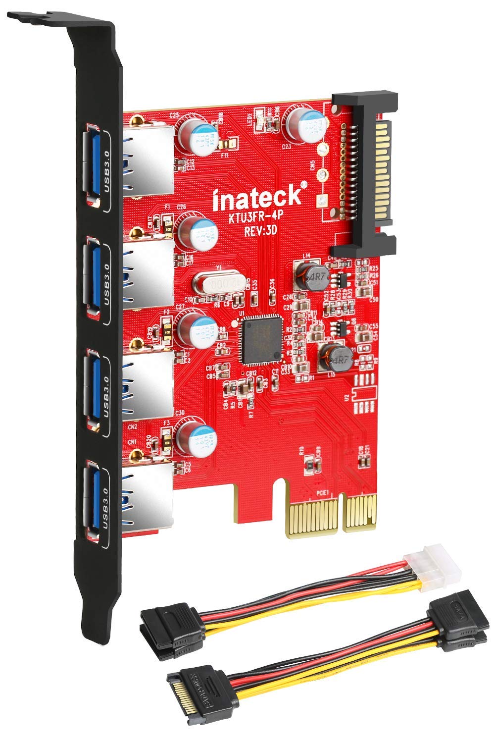 Foto 2 pulgar | Tarjeta Pci Express Pci-e A Usb 3.0 (4 Puertos) Inateck Roja - Venta Internacional.