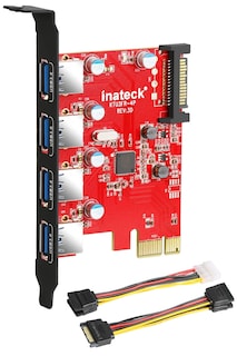Foto 1 | Tarjeta Pci Express Pci-e A Usb 3.0 (4 Puertos) Inateck Roja - Venta Internacional.