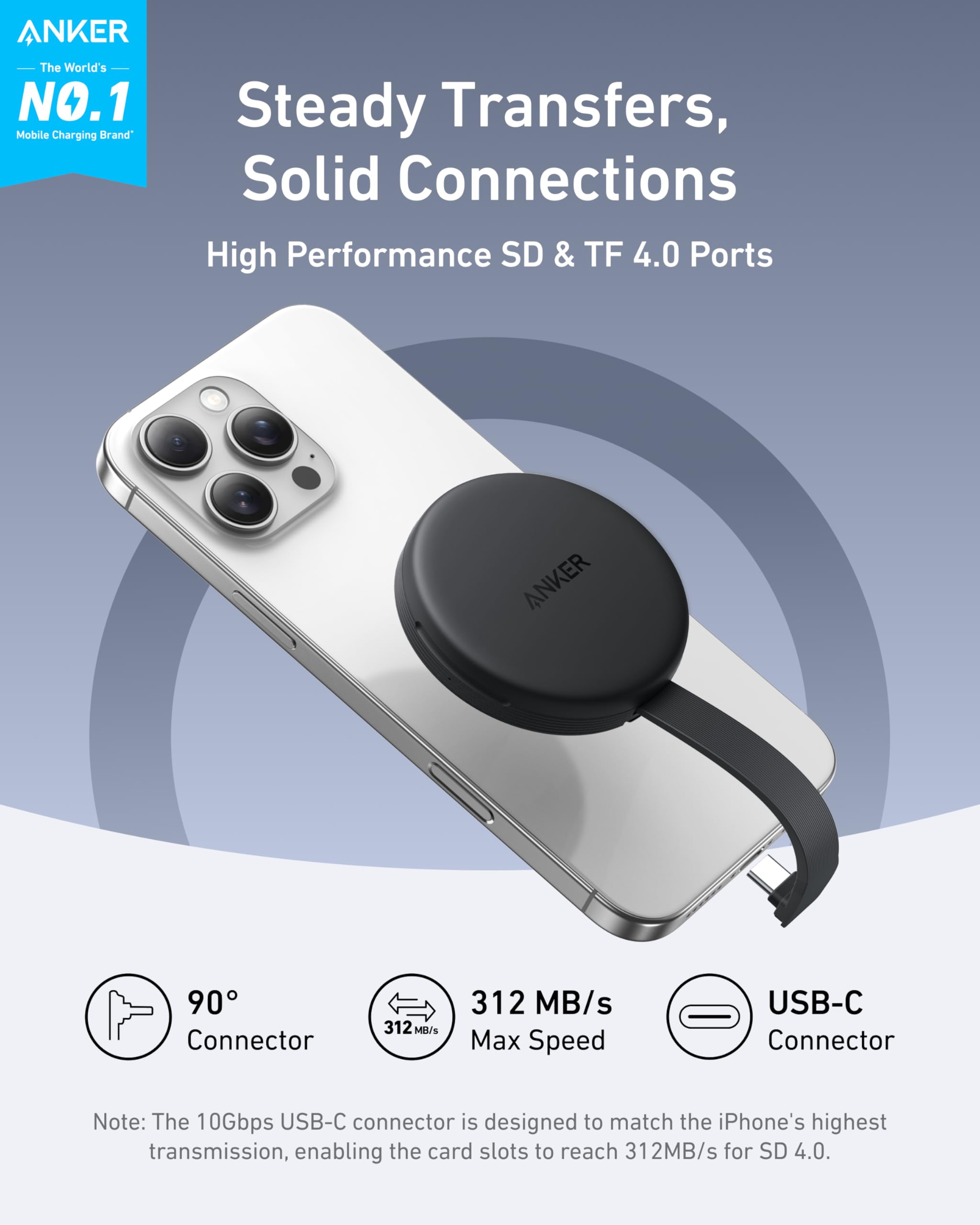 Foto 3 pulgar | Adaptador Usb-c Anker Maggo, Lector De Tarjetas Sd Para Iphone 16/15 - Venta Internacional.