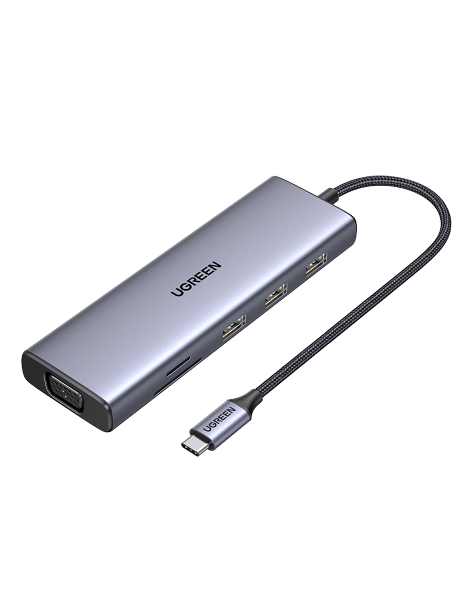 Foto 2 pulgar | Hub 9 En 1 Ugreen 3 Usb-a, 1 Usb-c, 1 Hdmi 4k/60hz, Sd/tft, Ethernet Y Vga