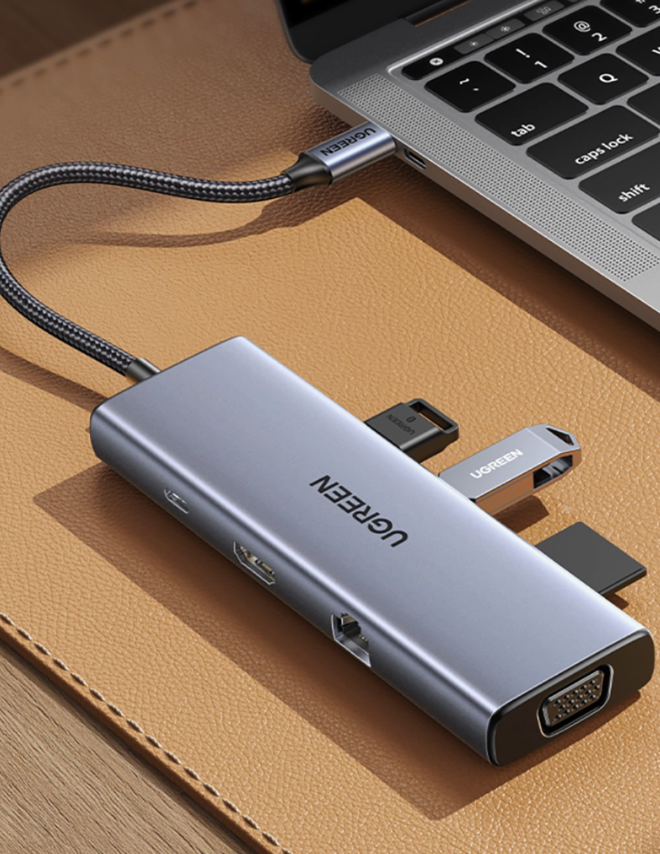 Foto 3 pulgar | Hub 9 En 1 Ugreen 3 Usb-a, 1 Usb-c, 1 Hdmi 4k/60hz, Sd/tft, Ethernet Y Vga