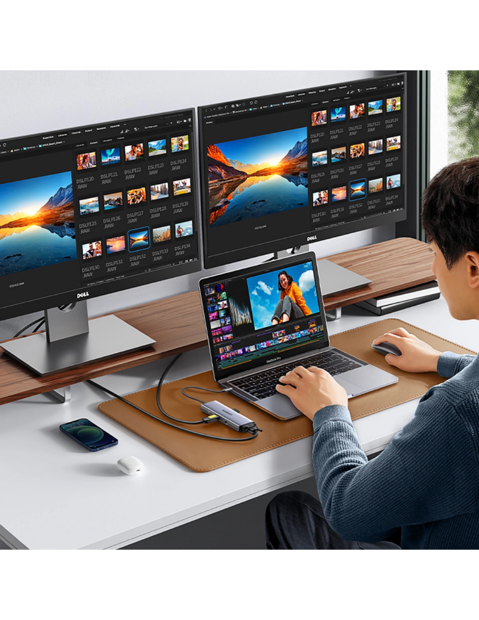 Foto 7 pulgar | Hub 9 En 1 Ugreen 3 Usb-a, 1 Usb-c, 1 Hdmi 4k/60hz, Sd/tft, Ethernet Y Vga