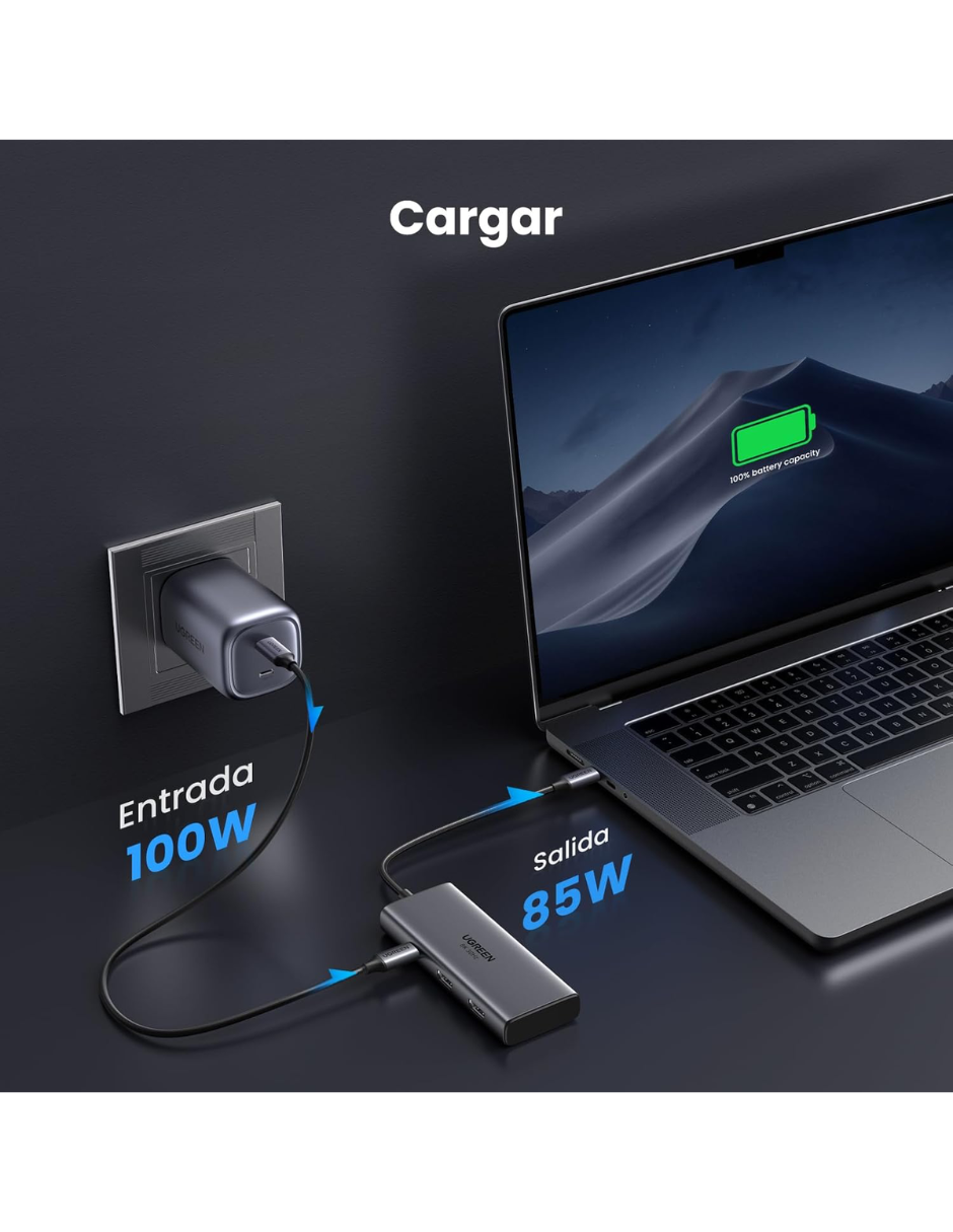 Foto 8 pulgar | Hub Usb-c 6 En 1 Ugreen 2 Usb-a, 2 Usb-c, 2 Hdmi 4k/60hz