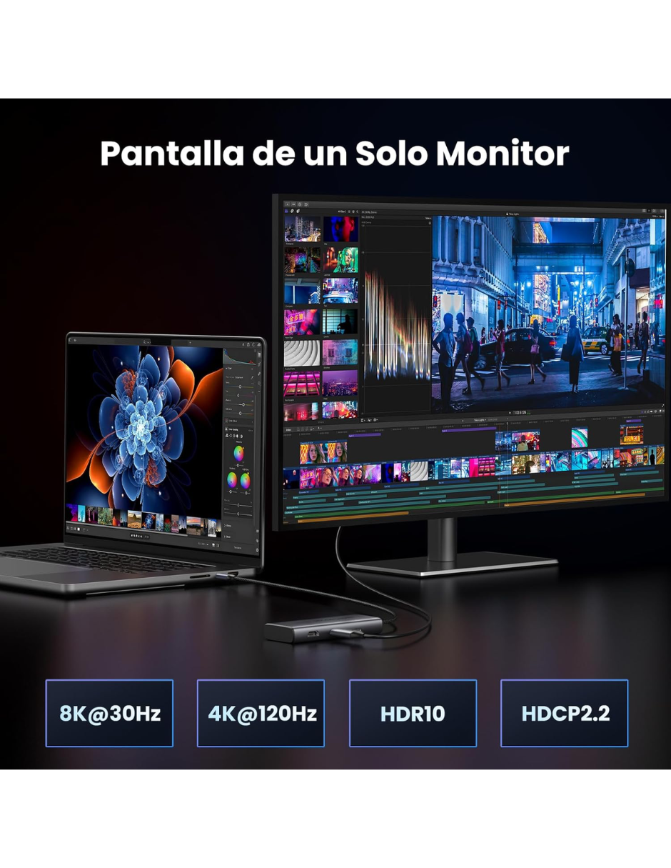 Foto 8 | Hub Usb-c 6 En 1 Ugreen 2 Usb-a, 2 Usb-c, 2 Hdmi 4k/60hz