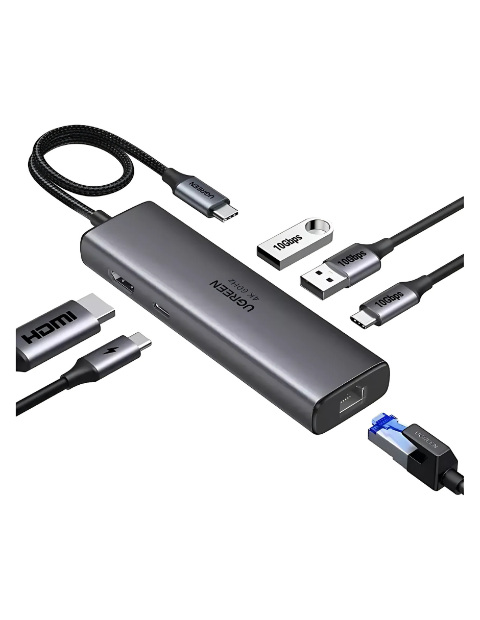 Foto 3 pulgar | Hub Usb-c 6 En 1 Ugreen 2 Usb-a, 2 Usb-c, 1 Hdmi 4k/60hz Y 1 Ethernet