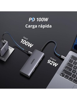 Foto 6 | Hub Usb-c 7 En 1 Cm498 Ugreen 2 Usb-a, 2 Usb-c, 1 Hdmi 4k/60hz Y Sd/tft