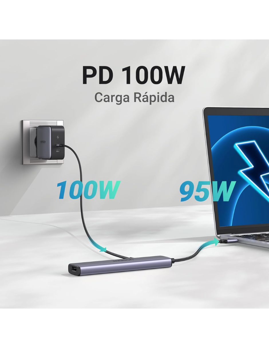Foto 6 pulgar | Hub Usb-c 5 En 1 Ugreen 3 Usb-a, 1 Usb-c Y Hdmi 4k/30hz 5gbps