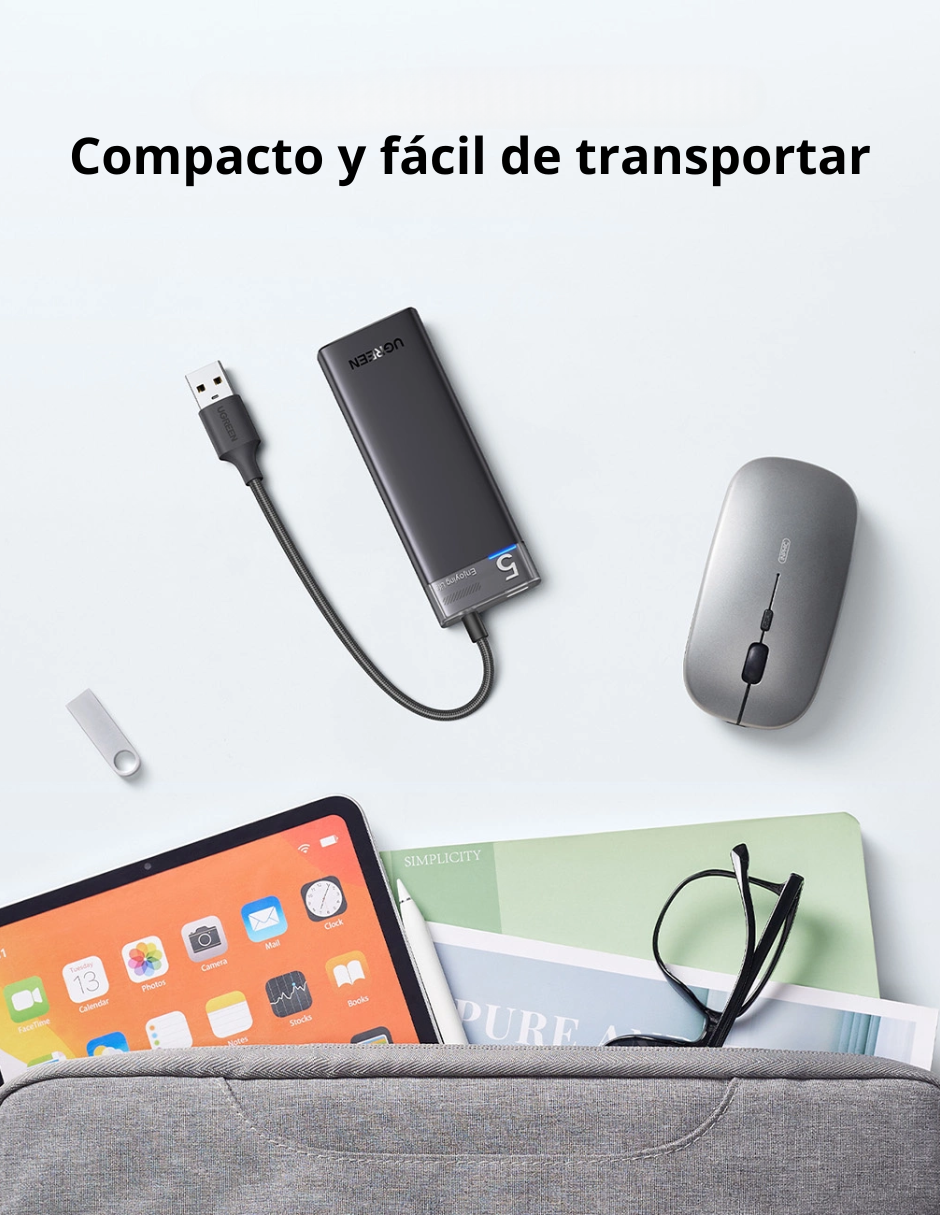 Foto 9 pulgar | Hub Usb-c 4 En 1 Cm653 Ugreen Usb-a 3.0 Con Indicador Led 5gbps
