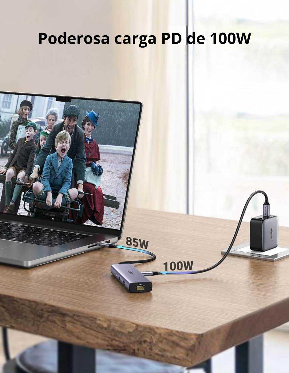 Foto 5 pulgar | Hub Usb-c 6 En 1 Ugreen 3 Usb-a, 1 Usb-c, Hdmi 4k/30hz Y Ethernet
