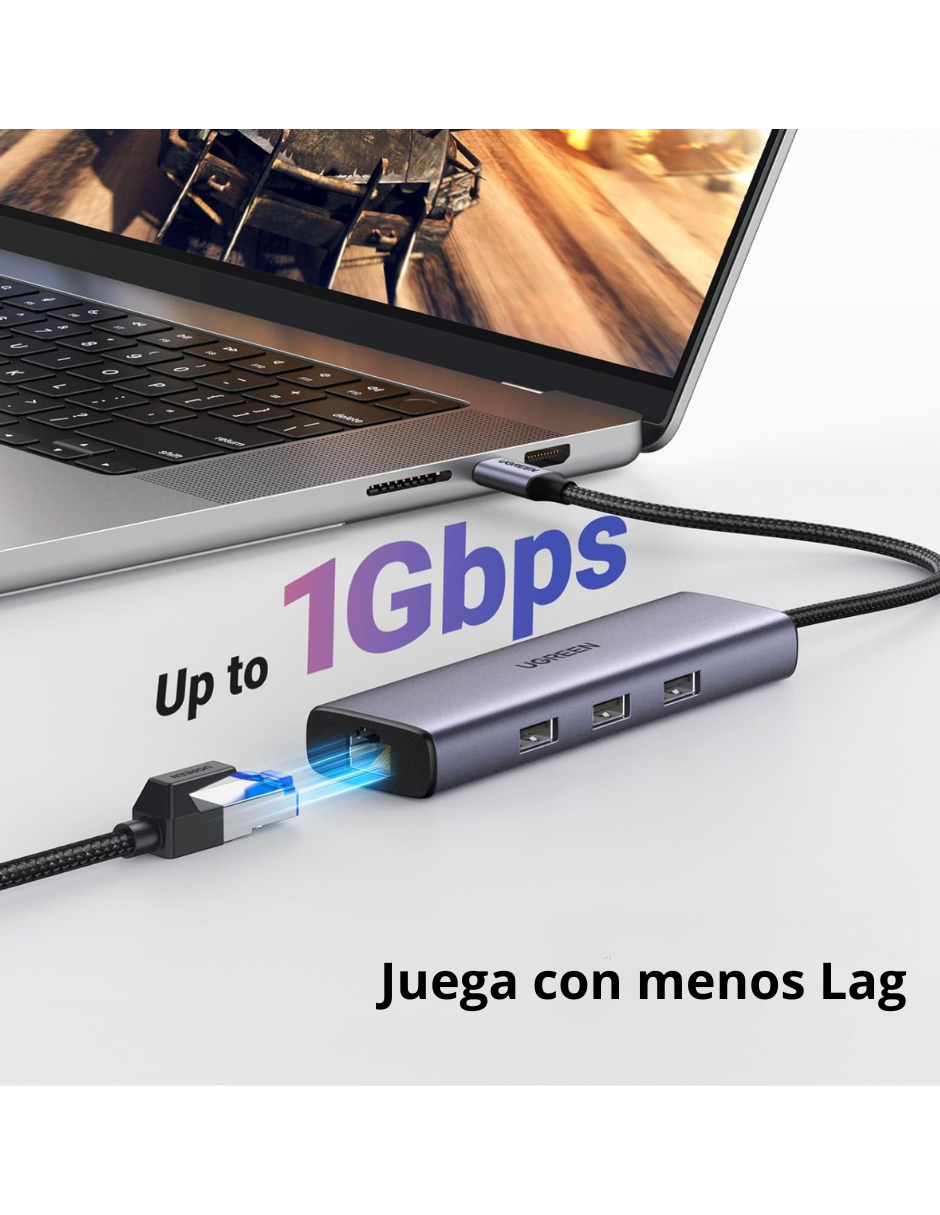 Foto 6 pulgar | Hub Usb-c 6 En 1 Ugreen 3 Usb-a, 1 Usb-c, Hdmi 4k/30hz Y Ethernet