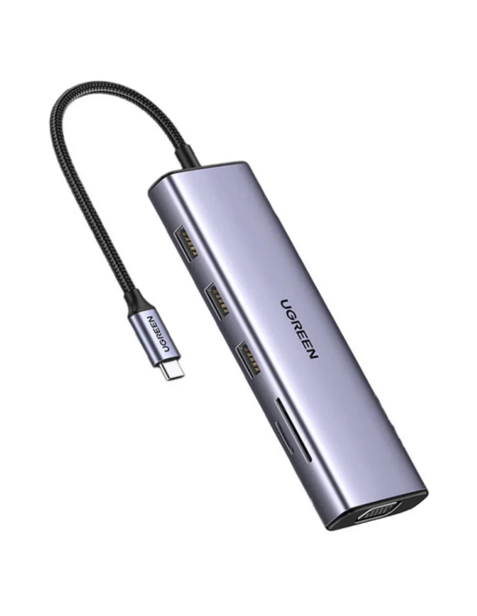 Foto 2 pulgar | Hub 10 En 1 Ugreen 3 Usb-a, 1 Usb-c, 1 Hdmi 4k/60hz, Sd/tft, Ethernet, Vga Y Jack 3.5
