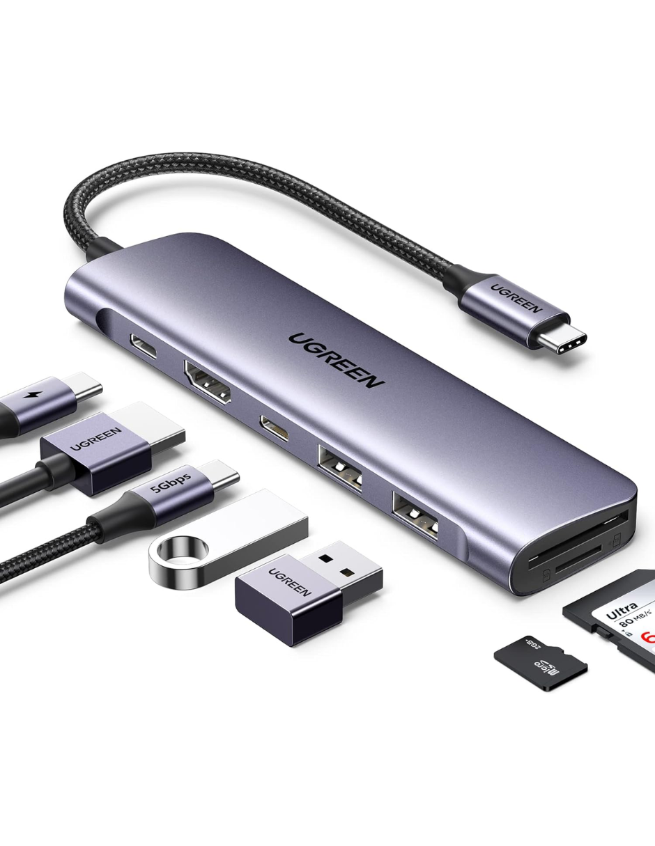 Foto 3 pulgar | Hub Usb-c 7 En 1 Ugreen 2 Usb-a, 2 Usb-c, 1 Hdmi 4k/60hz Y Sd/tft