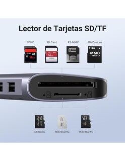 Foto 7 | Hub Usb-c 7 En 1 Ugreen 2 Usb-a, 2 Usb-c, 1 Hdmi 4k/60hz Y Sd/tft