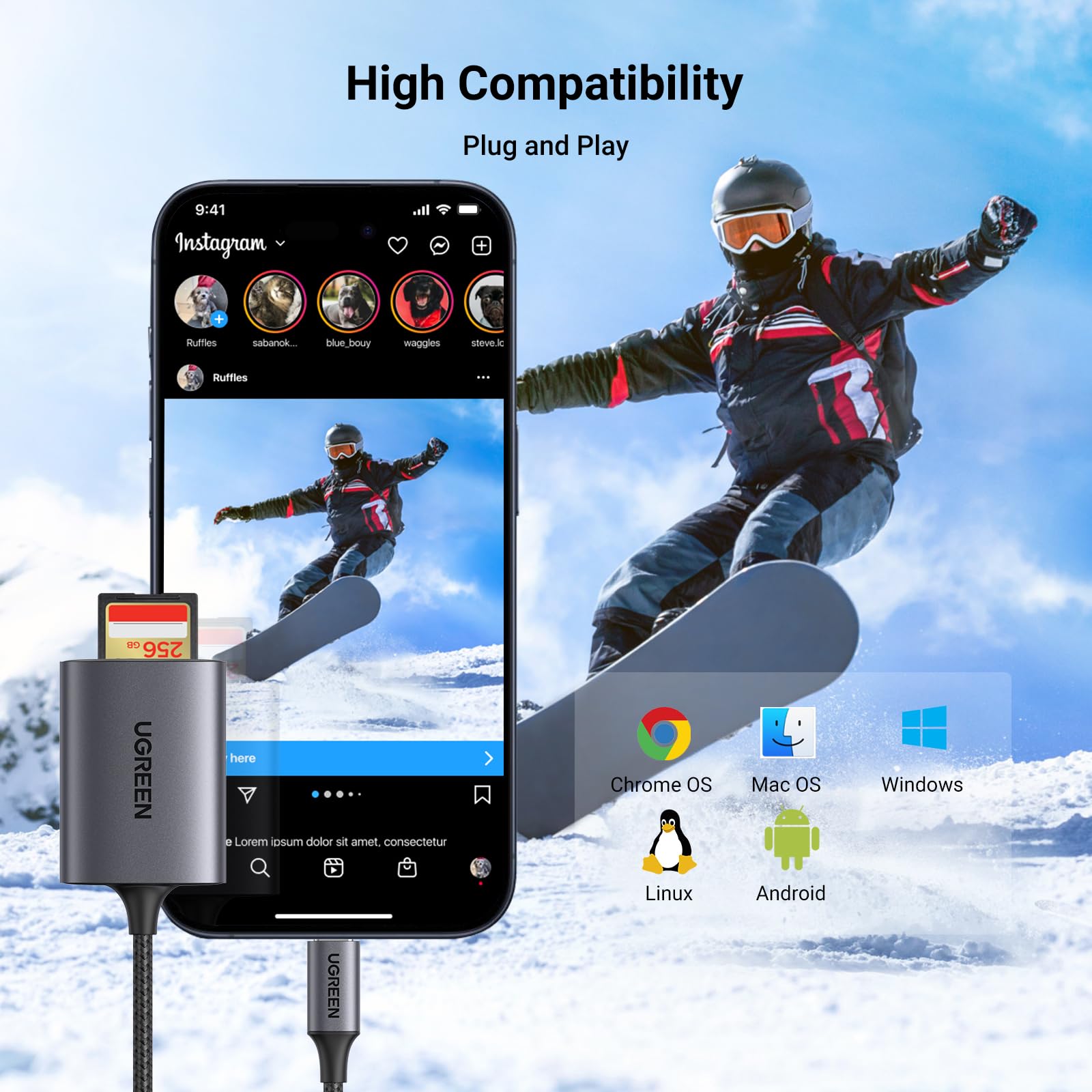 Foto 5 pulgar | Lector De Tarjetas Ugreen Usb C Sd/micro Sd 2 En 1 Para Iphone, Samsung - Venta Internacional.