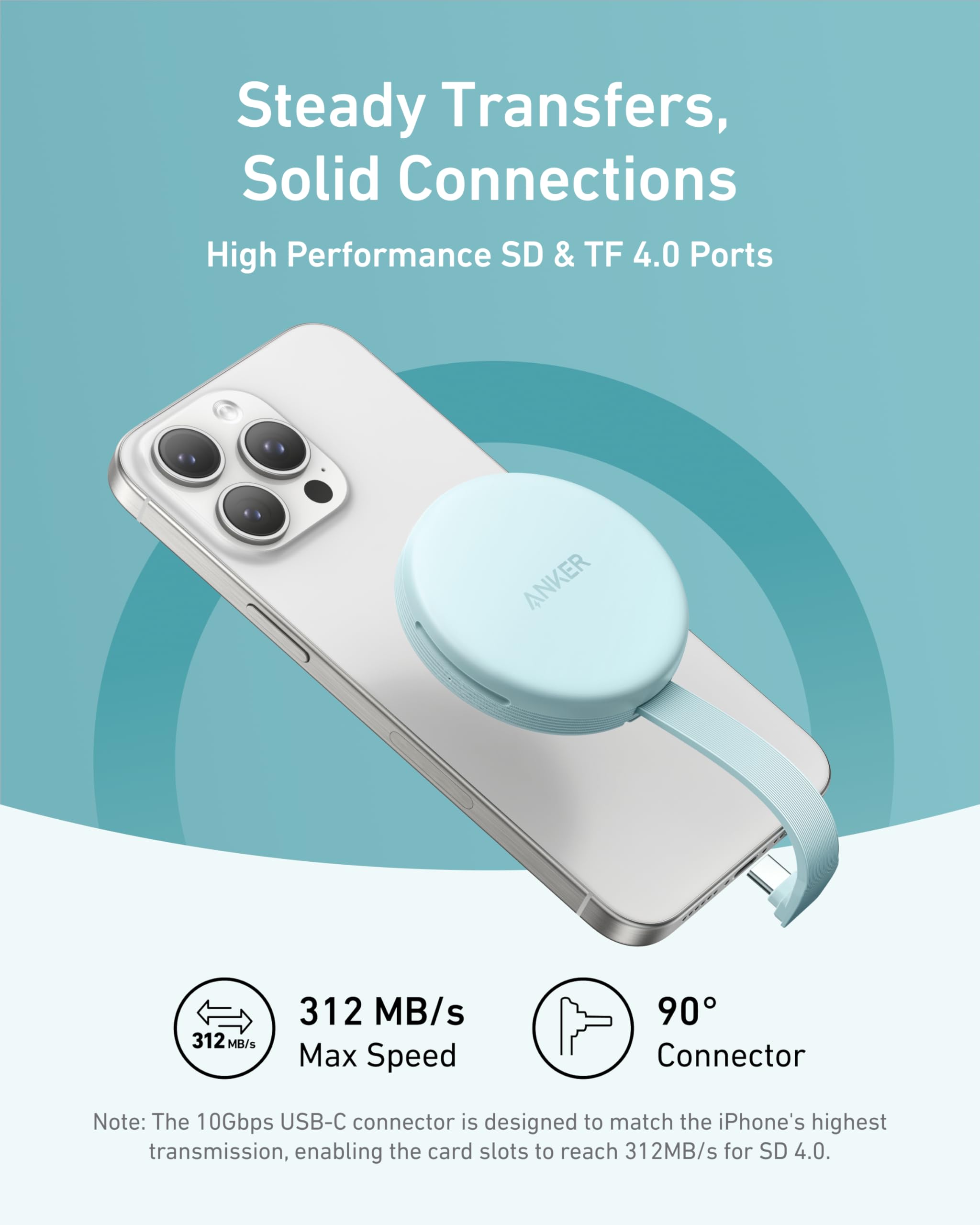 Foto 4 pulgar | Adaptador Usb-c Lector De Tarjetas Sd Anker Maggo Para Iphone Serie 16 - Venta Internacional.